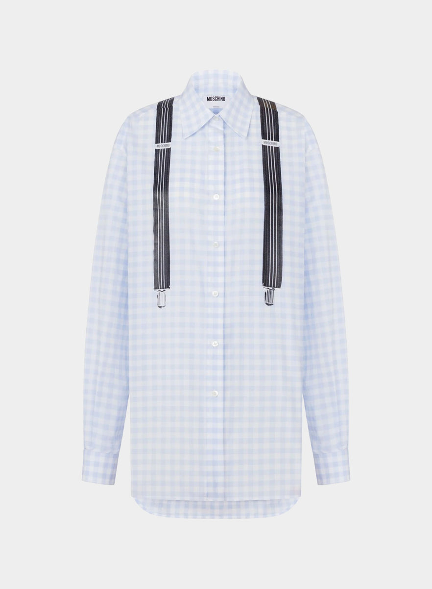 moschino dress shirt Moschino - Printed cotton vichy shirt - Purple