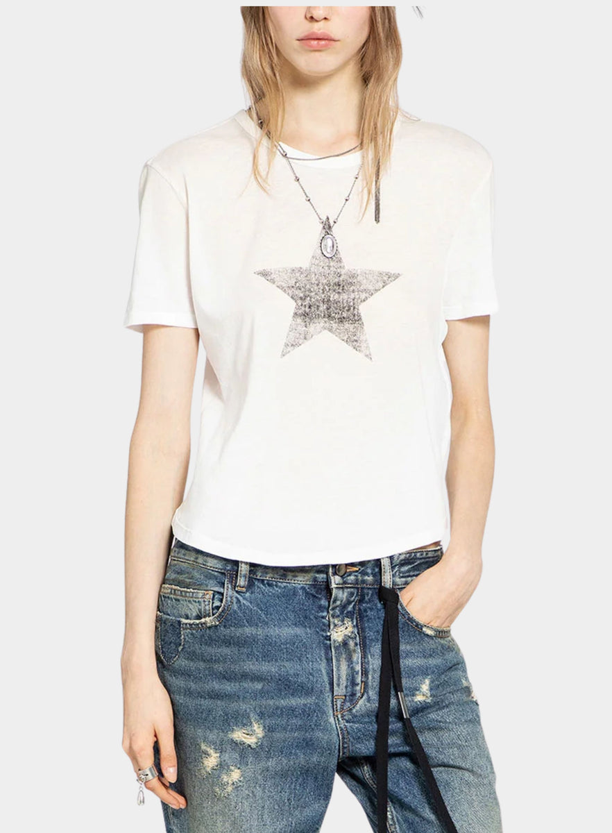 ANN DEMEULEMEESTER | Floor Micro T Shirt with Star Print – Joan Shepp
