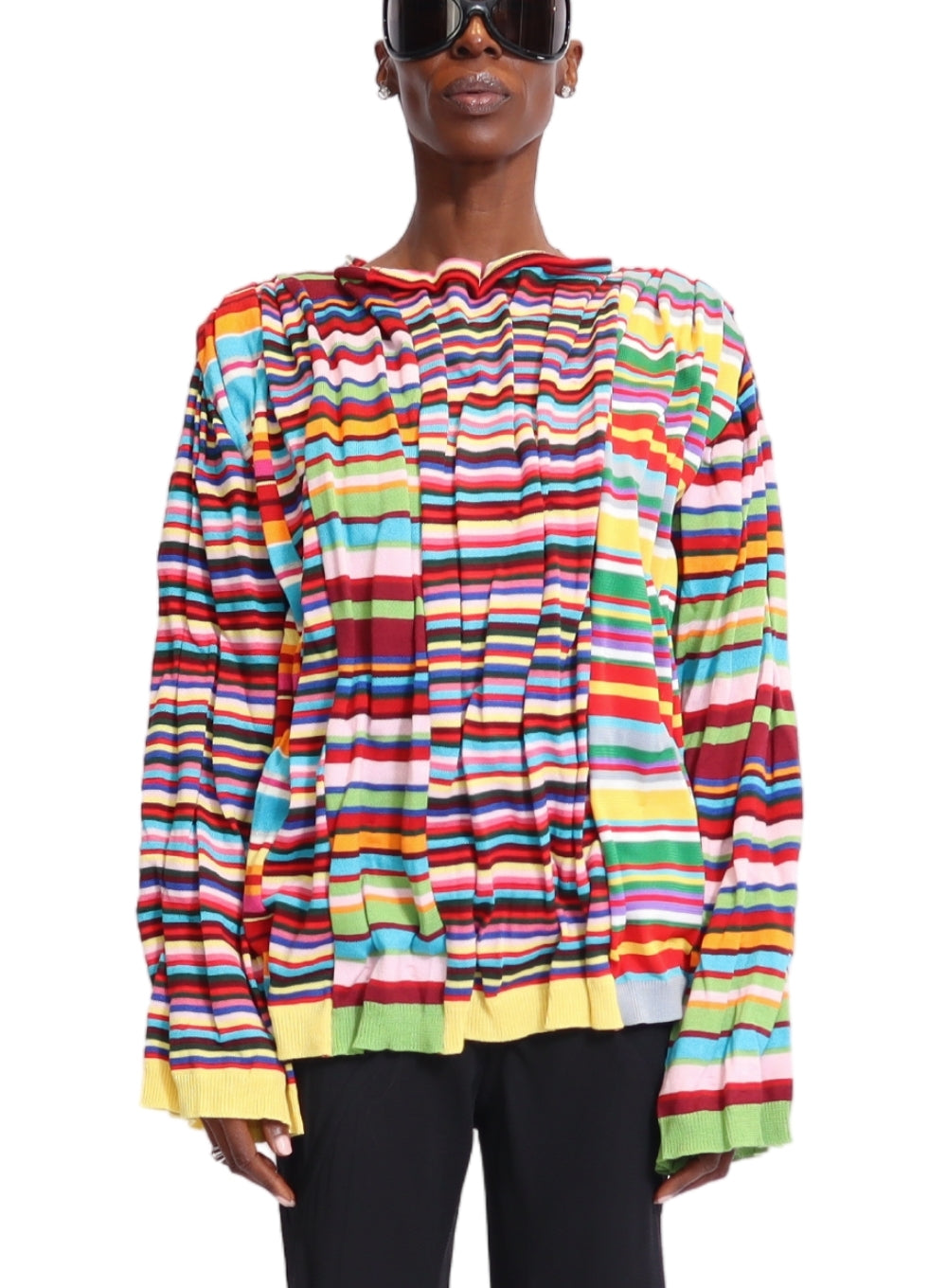 COMME DES GARÇONS | Striped Gathered Sweater