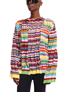 COMME DES GARÇONS | Striped Gathered Sweater