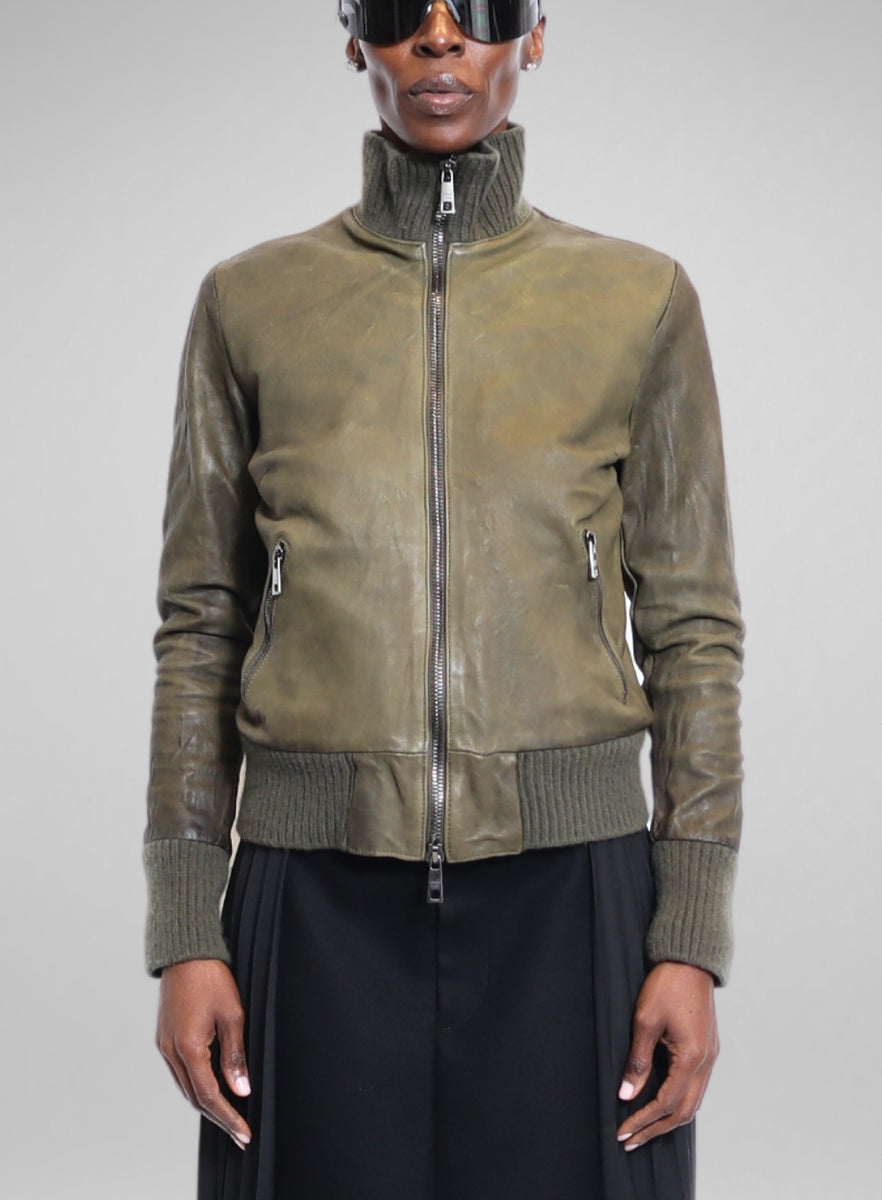 GIORGIO BRATO | Leather Military Bomber Jacket – Joan Shepp