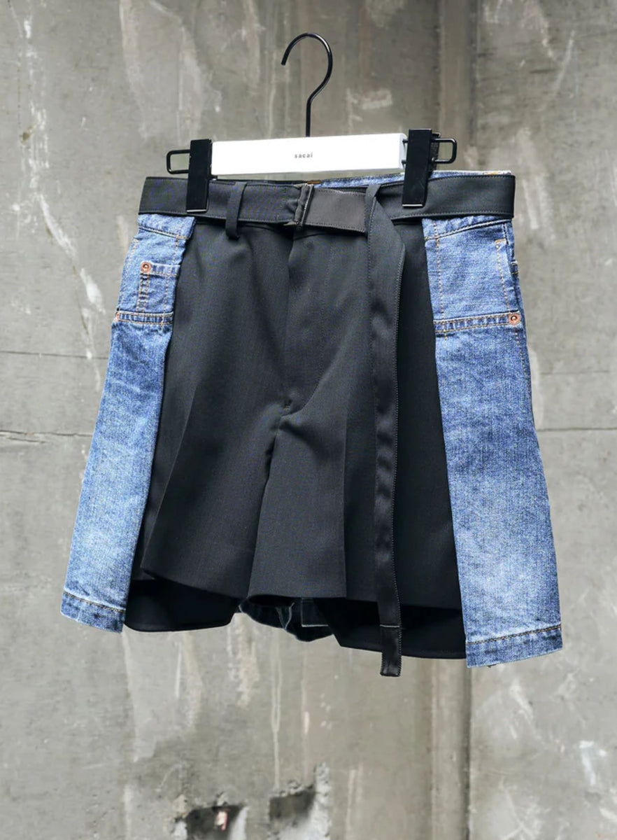パンツ sacai Wool Suiting x Denim Shorts SACAI | Wool Suiting x Denim Shorts – Joan Shepp