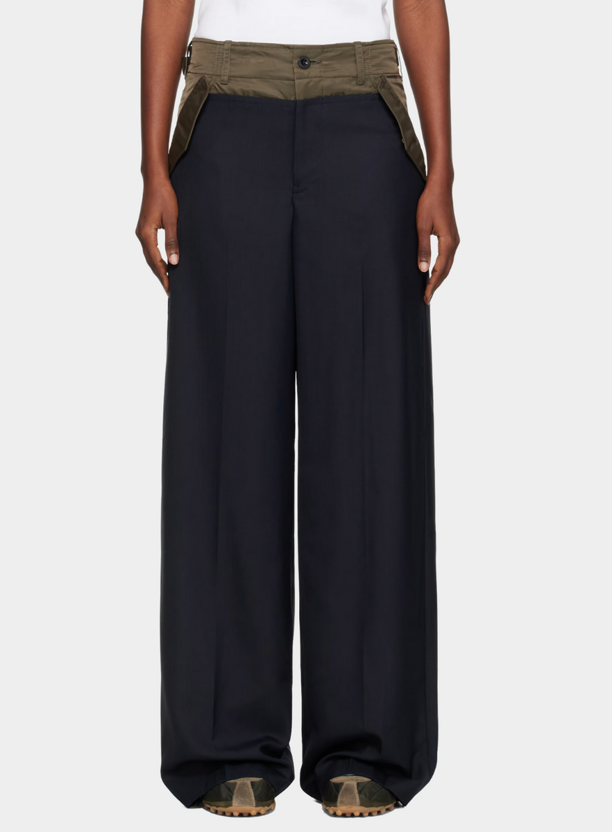 sacai suiting pants ss khaki サイズ1 SACAI | Navy Khaki Suiting Mix Pants – Joan Shepp