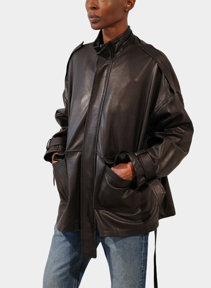 極美品　giorgio brato leather jkt julius ccp GIORGIO BRATO | Leather Epaulette Jacket – Joan Shepp