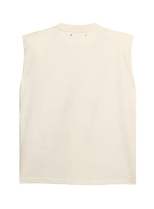 GOLDEN GOOSE | Embroidered Sleeveless Tee With Padded Shoulders