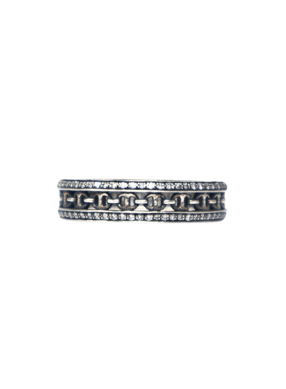 HOORSENBUHS | Chasis Band with White Diamonds in Sterling Silver