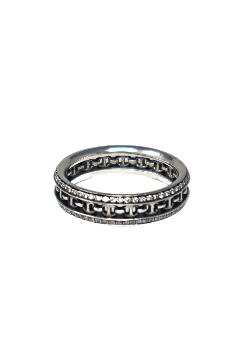 HOORSENBUHS | Chasis Band with White Diamonds in Sterling Silver