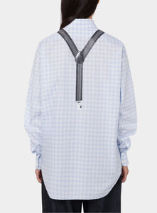 blue dress shirt with white suspenders Hisdern 1.4 Inch Adjustable Suspender Navy Blue with 4-Clip for Formal Pants