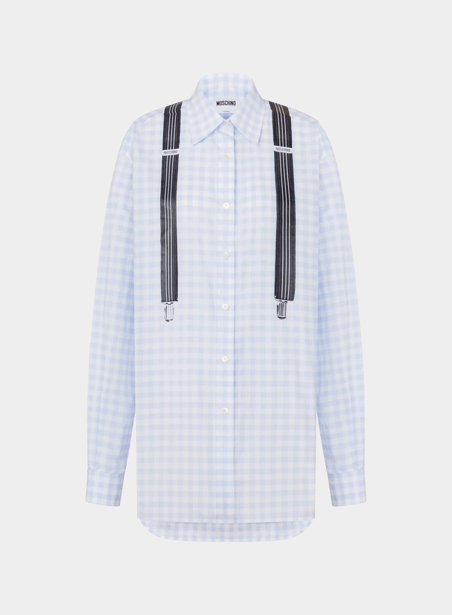 Moschino - Printed cotton vichy shirt - Purple