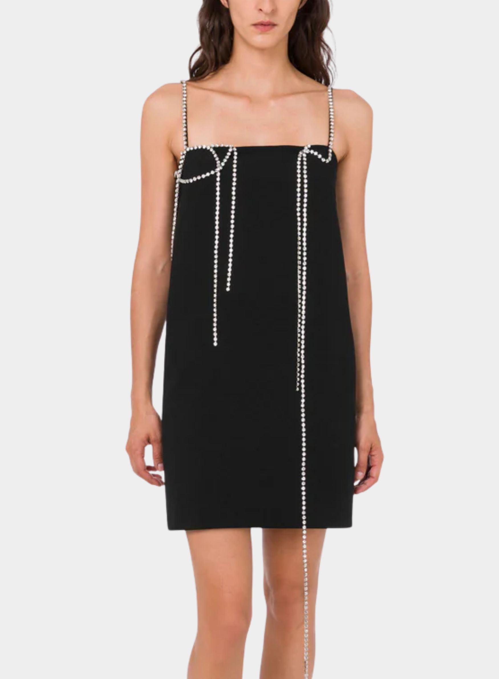 Moschino - Embellished stretch crepe dress - Black