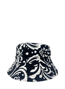 PARISIAN BUCKET HAT | Reversible B&W Paisley