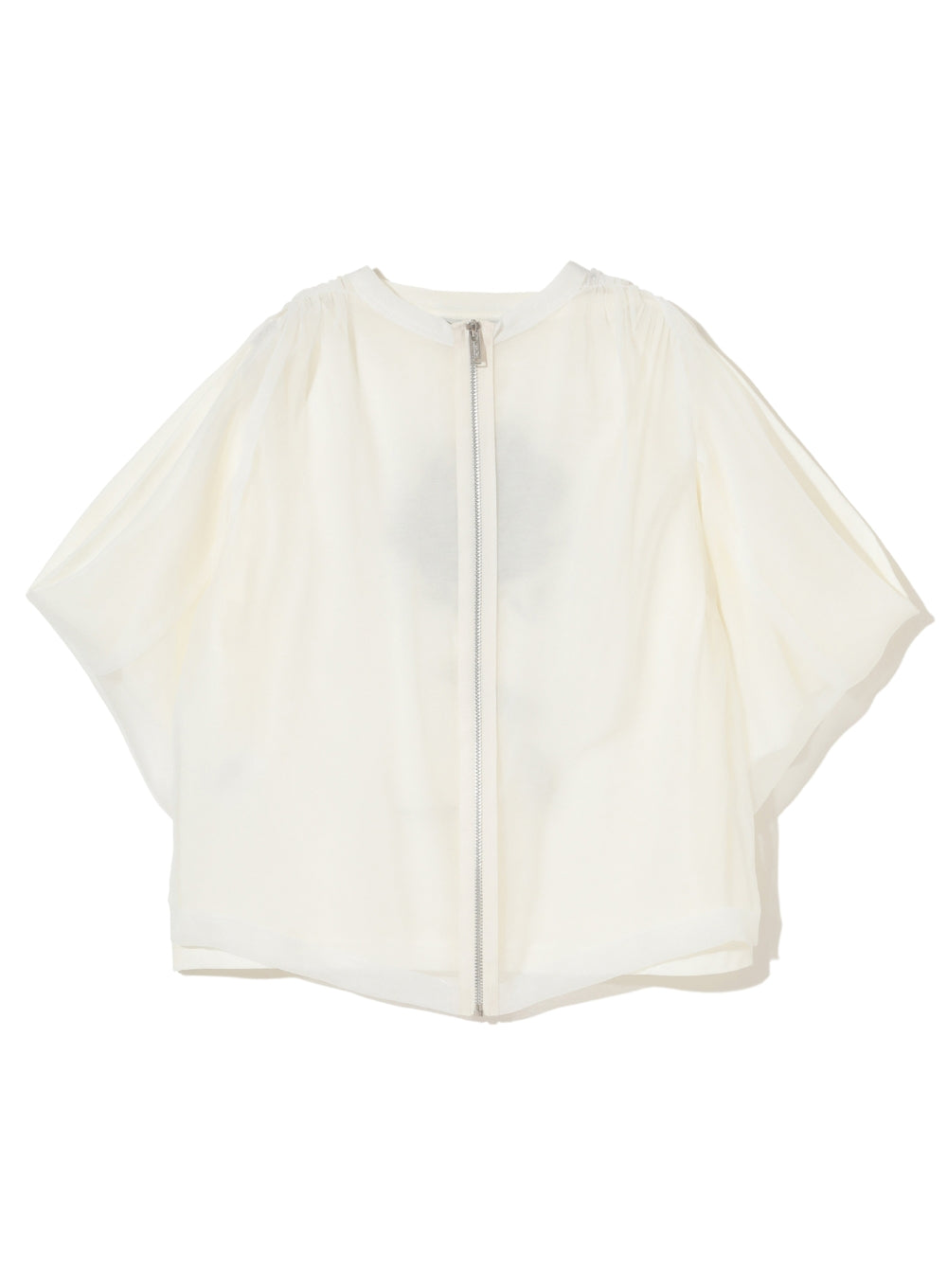 UNDERCOVER | Sheer Overlay Cold-Shoulder Graphic Top