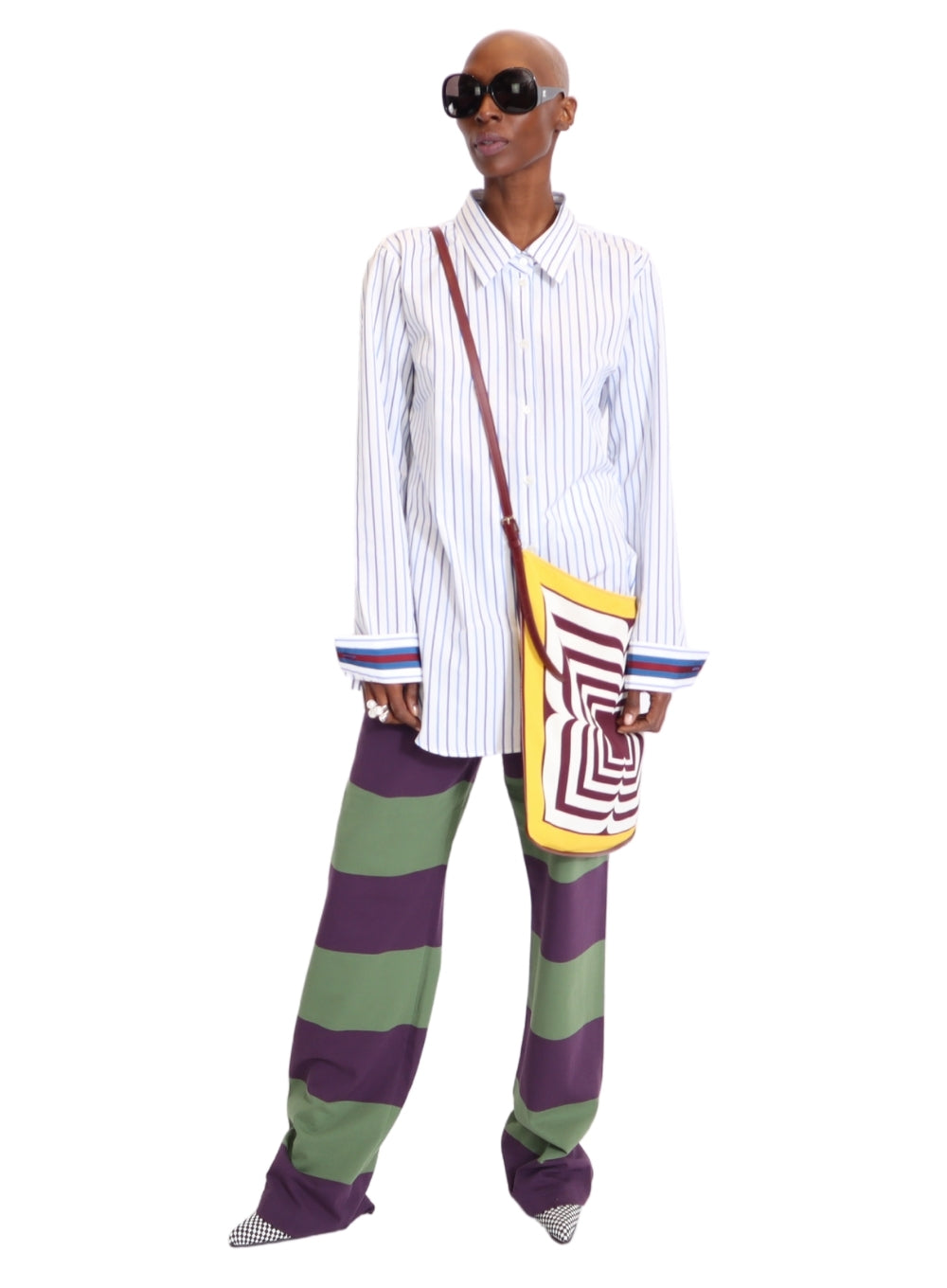 DRIES VAN NOTEN | Striped Button-Up With Striped Cuffs