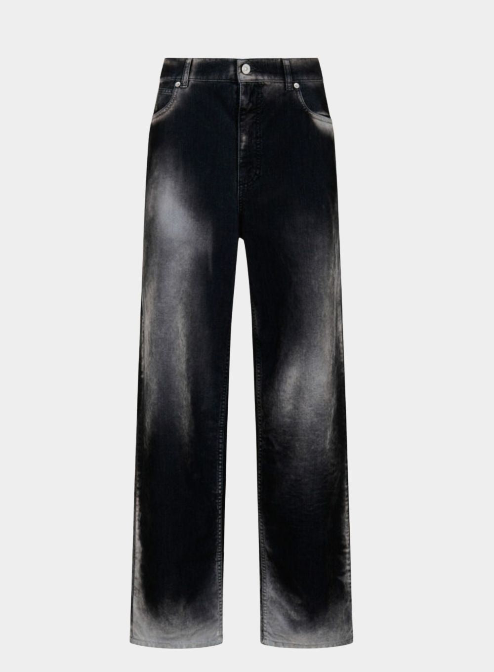 Black leather pants on a light gray background