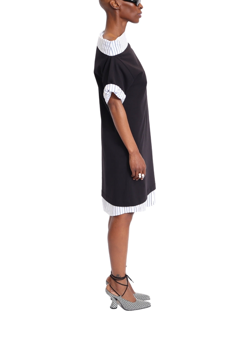 DRIES VAN NOTEN | Jersey Dress With Striped Trim
