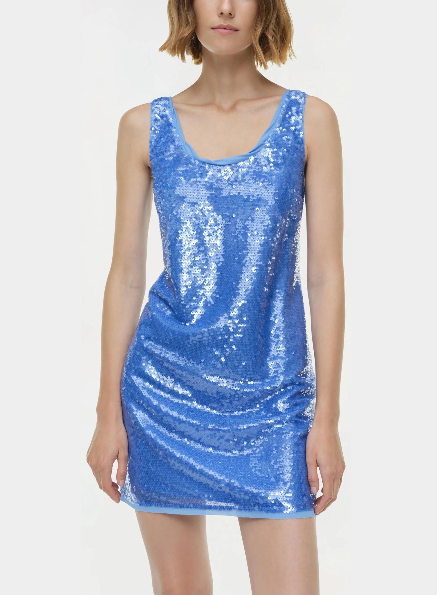 SIMKHAI Women's Stacie Sequin Mini Dress in Periwinkle, Size 4 SIMKHAI Women's Stacie Sequin Mini Dress in Periwinkle, Size 4