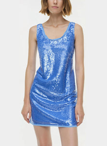 SIMKHAI Women's Stacie Sequin Mini Dress in Periwinkle, Size 4