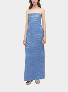 princess polly baby blue dress Simkhai Bex Sequined Maxi Dress In Blue main image 1