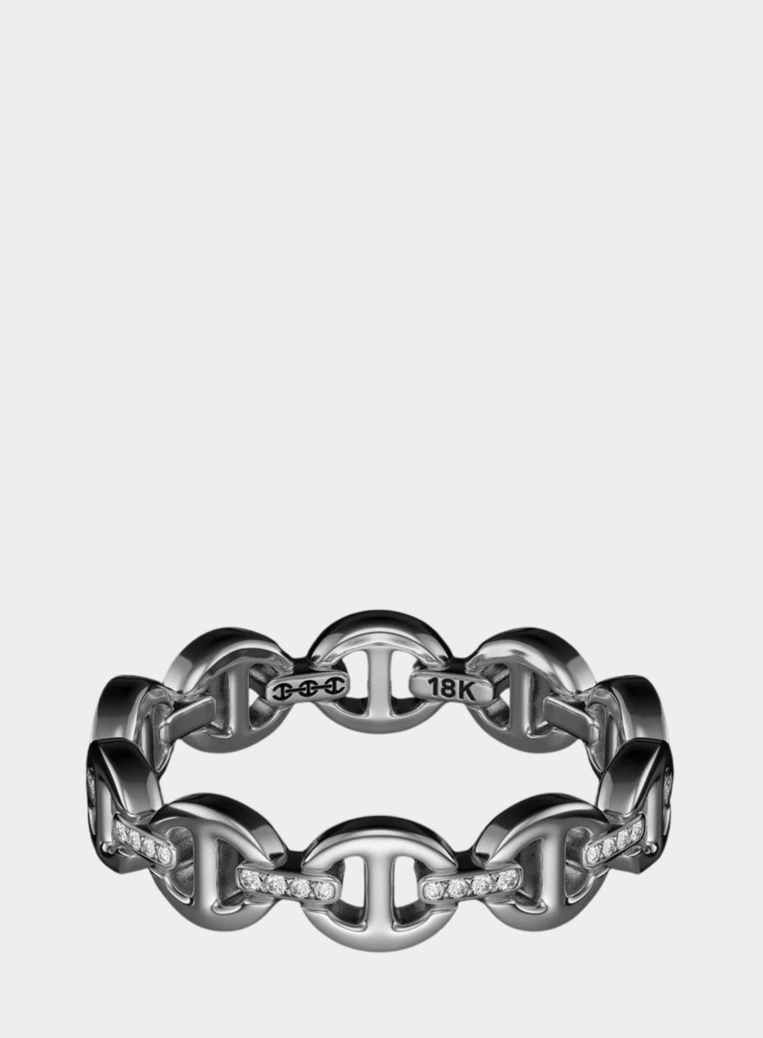 HOORSENBUHS | Micro Dame III Ring with Diamond Bridges in White