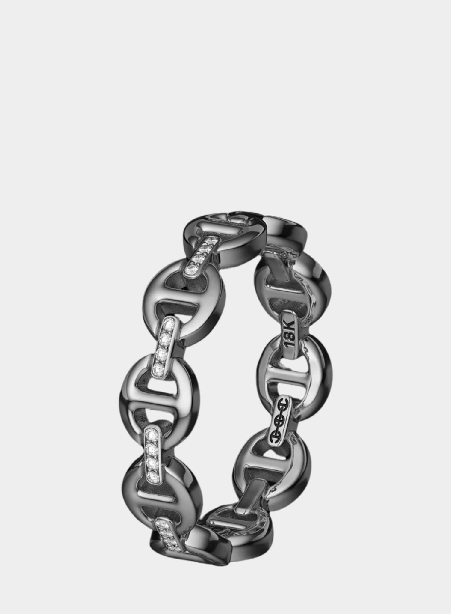 HOORSENBUHS | Micro Dame III Ring with Diamond Bridges in White