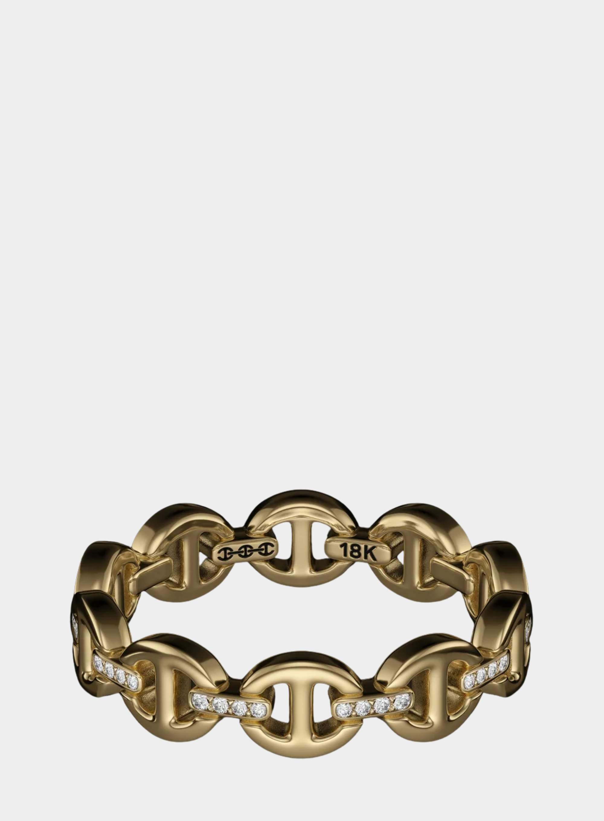 HOORSENBUHS | Micro Dame III Ring with Diamond Bridges in Yellow