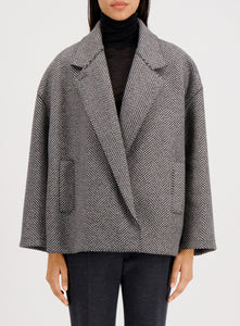 HARRIS WHARF | Oversized Boxy Jacket Patterned Cashmere Blend