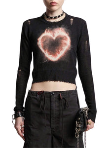 R13 | Flaming Heart Baby Crewneck Sweater