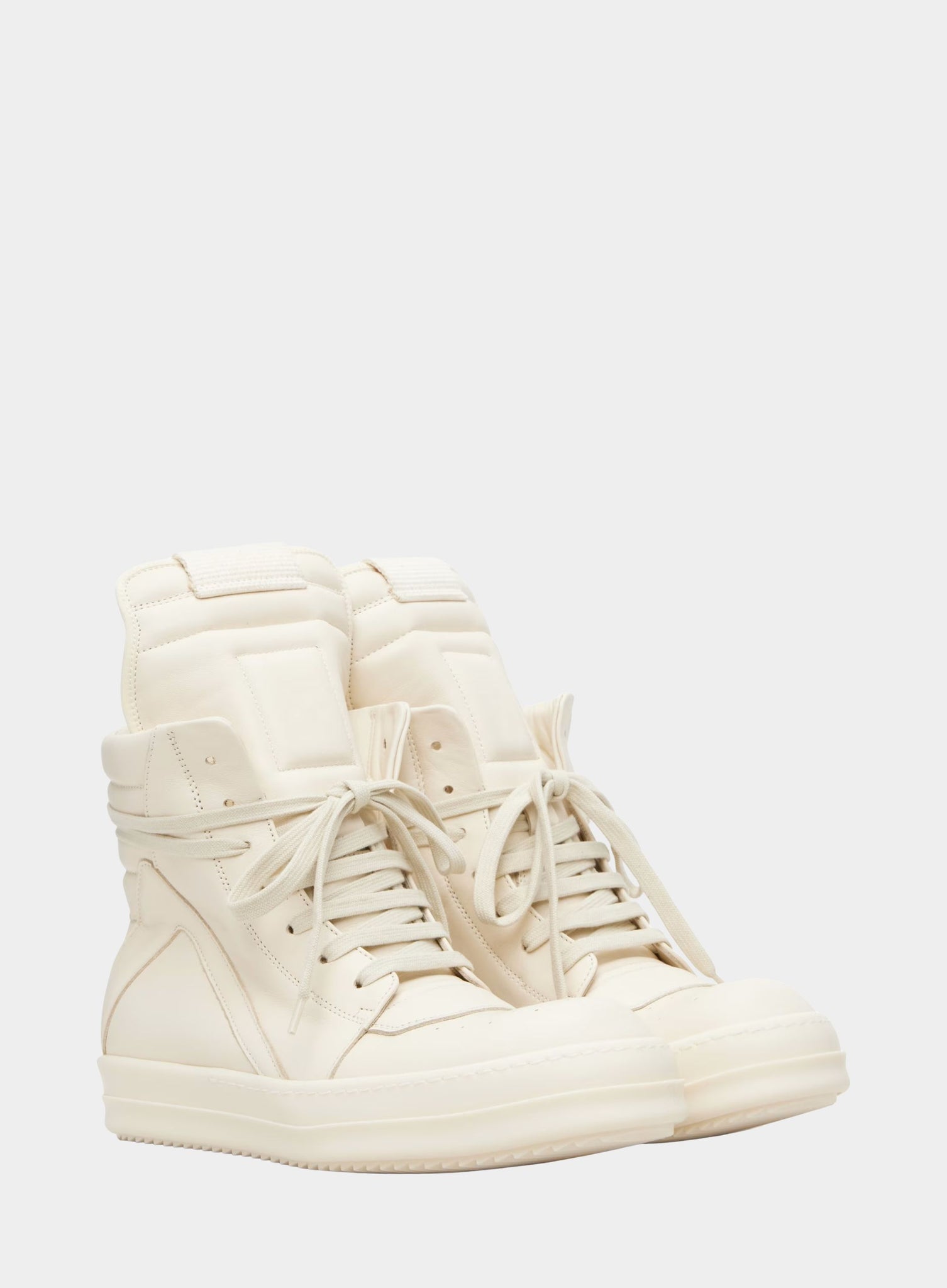 RICK OWENS | Scarpe in Pelle Geobasket Sneaker in Milk – Joan Shepp