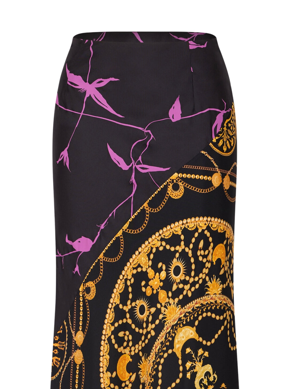 MARINE SERRE | Regenerated Silk Scarves Midi Skirt