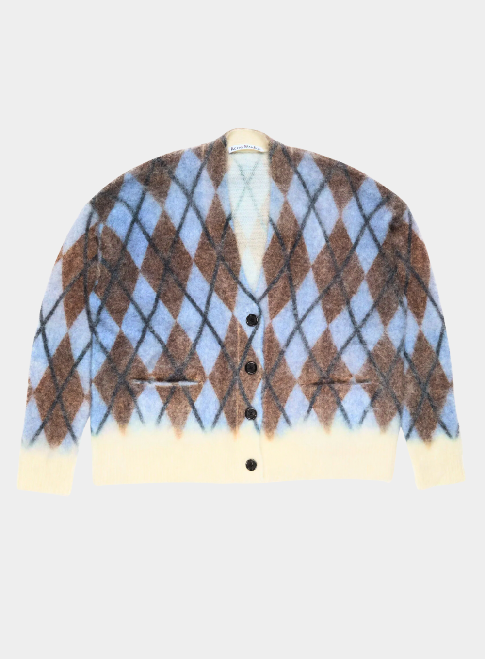 トップス Acne Studios Wool Mohair Cardigan Acne Studios // Beige & Brown Mohair Cropped Cardigan – VSP