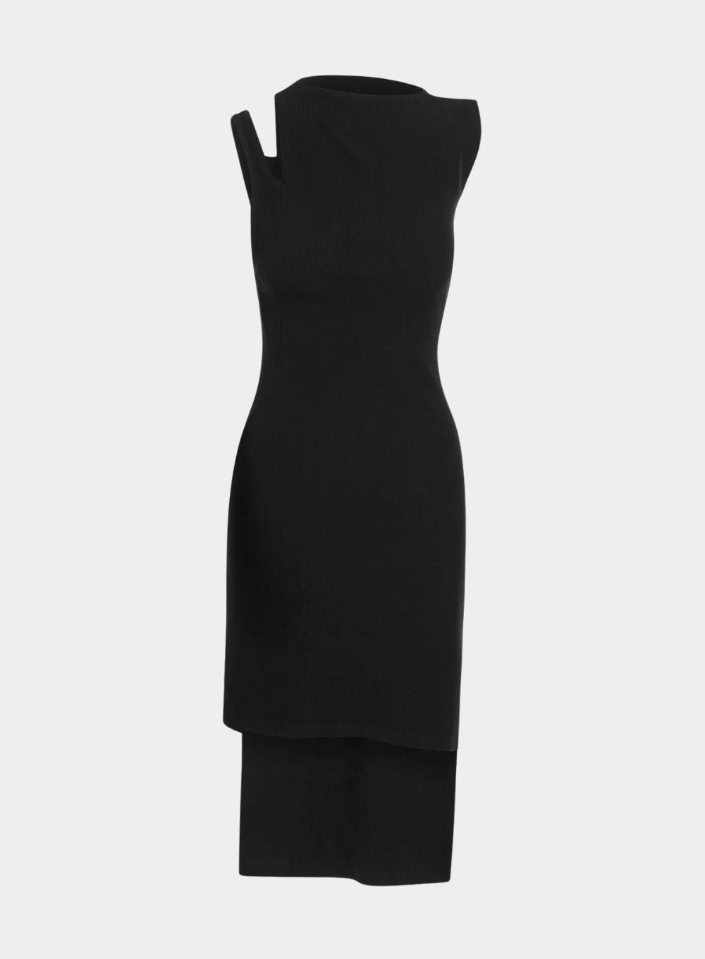COURREGES | Oblique Square Ribbed Dress