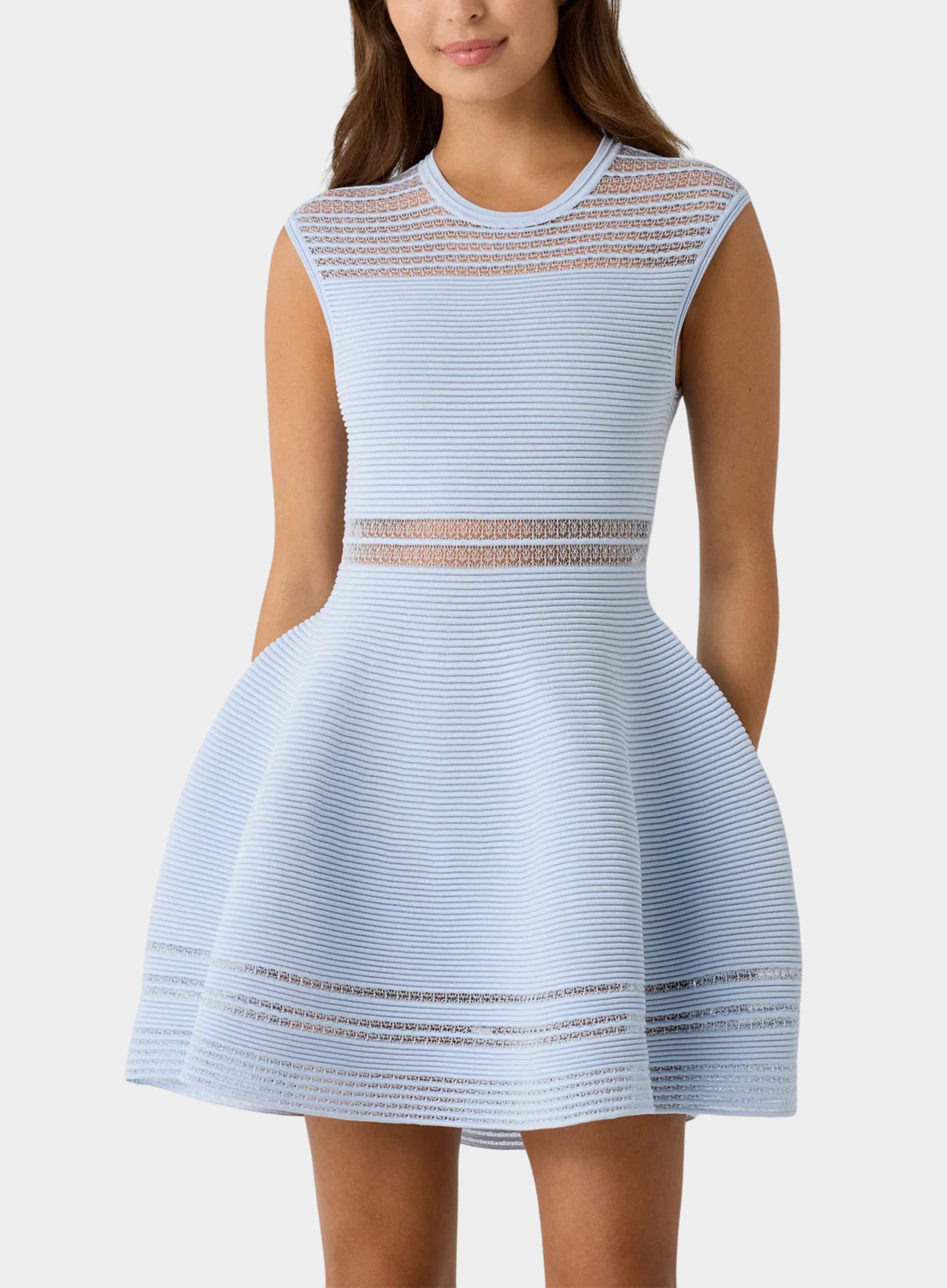 Simkhai Women's Esri Mini Dress, Periwinkle Sky, Polyester/Nylon/Metal | Size: Small