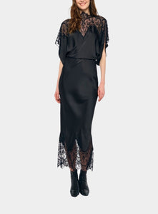 norma kamali black dress Reverse Obie Midcalf With Lace in hand wash in cold AW-SM-11383 Bachelorette Outfits & Party Size:17.5/34
