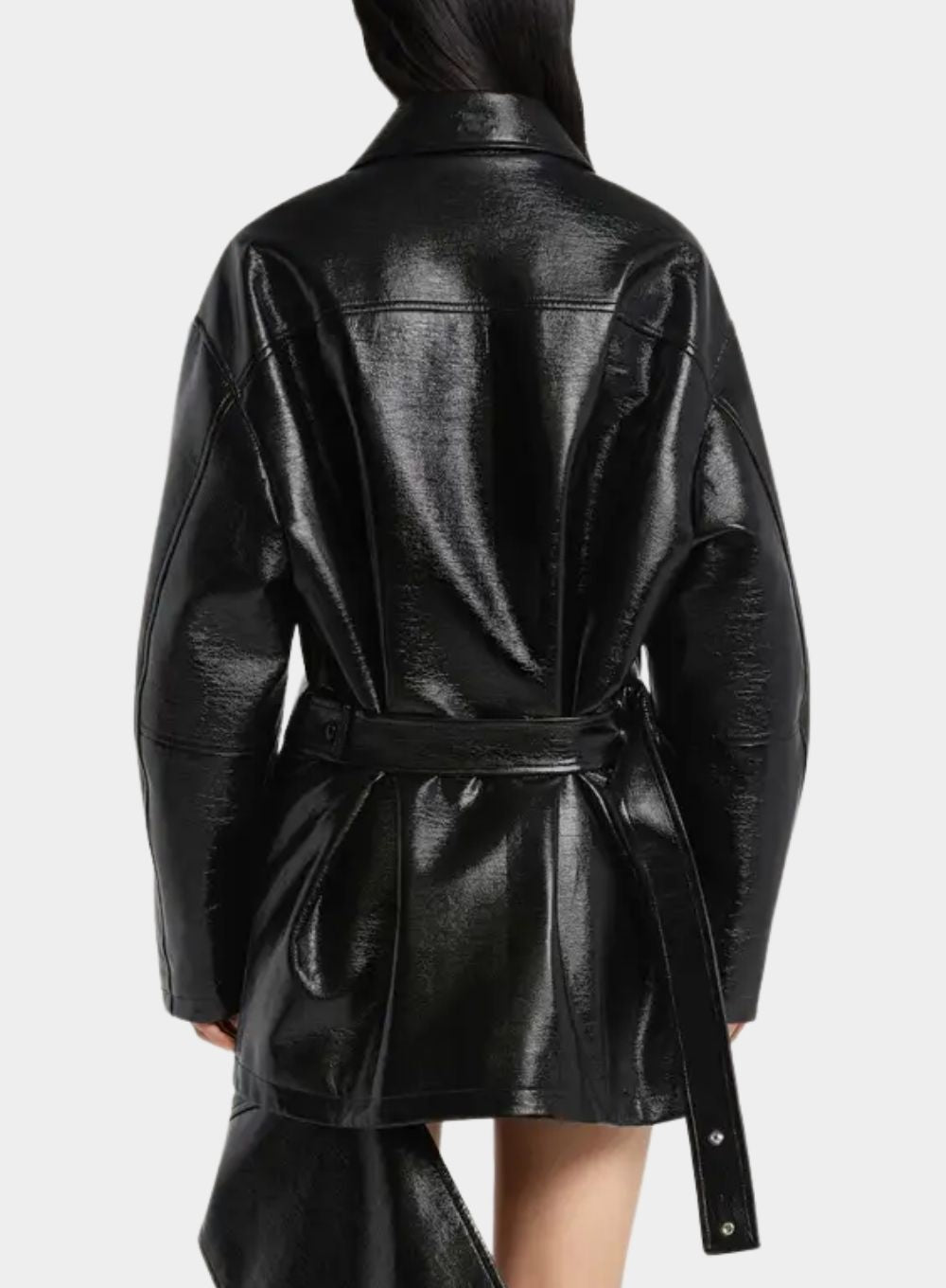 COURREGES | Zipped Vinyl Maxi Bomber Jacket