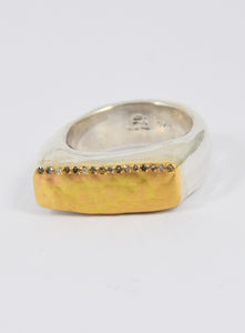 ロザマリア rosa maria ダイヤ　ゴールド　シルバー925リング ROSA MARIA | Tumi Ring with Yellow Gold and Cognac Diamonds – Joan
