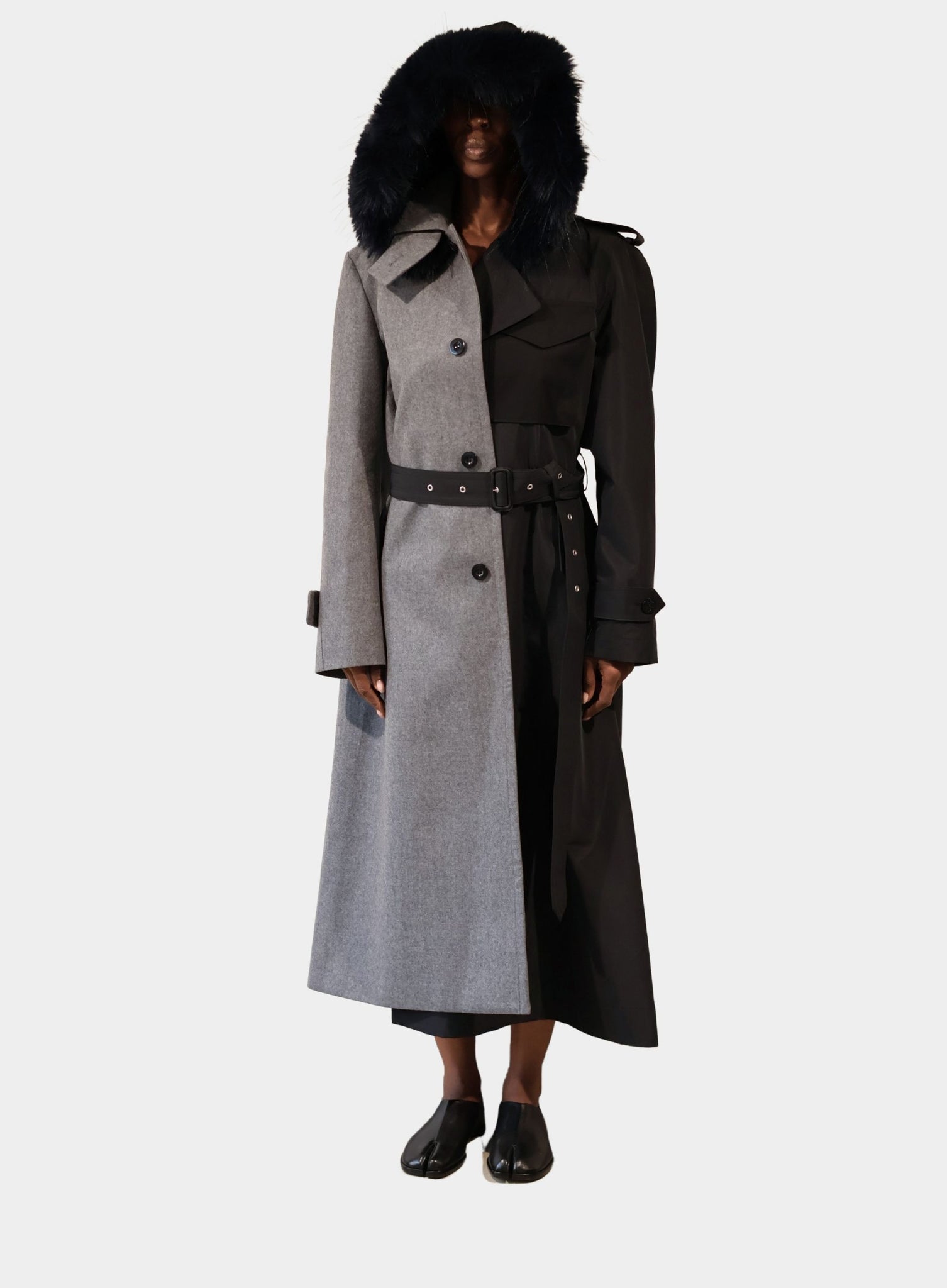 SACAI | Wool Flannel x Taffeta Bonding Coat – Joan Shepp