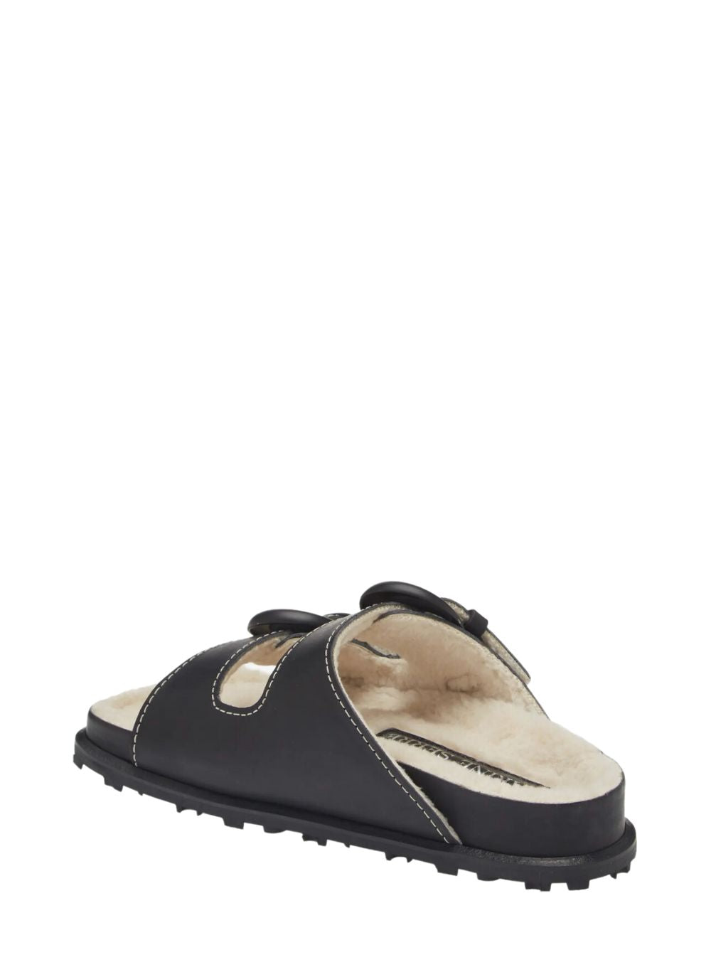 MARINE SERRE | Square Toe Leather Slide Sandals