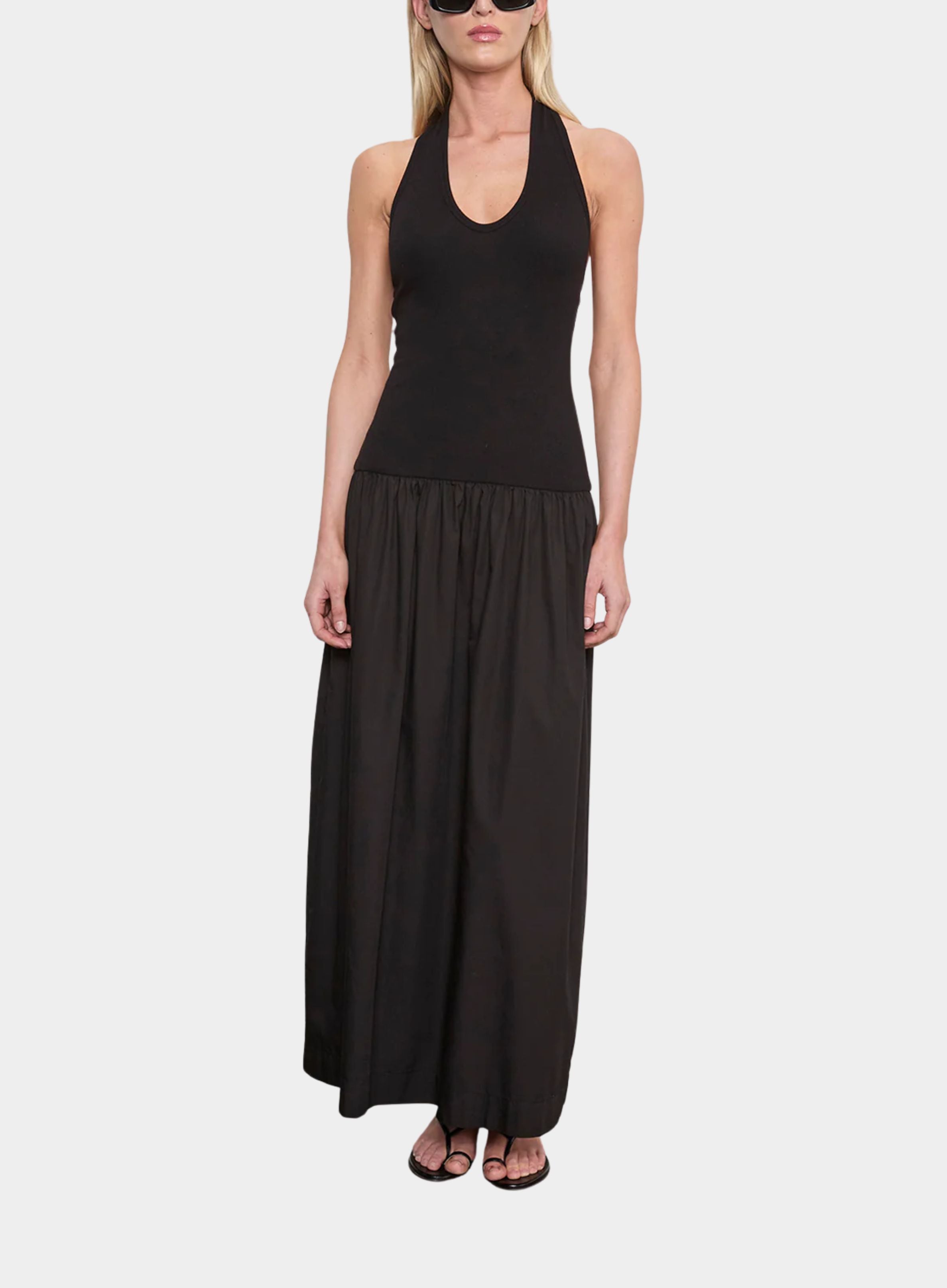 enza costa poplin halter dress Double Plunge