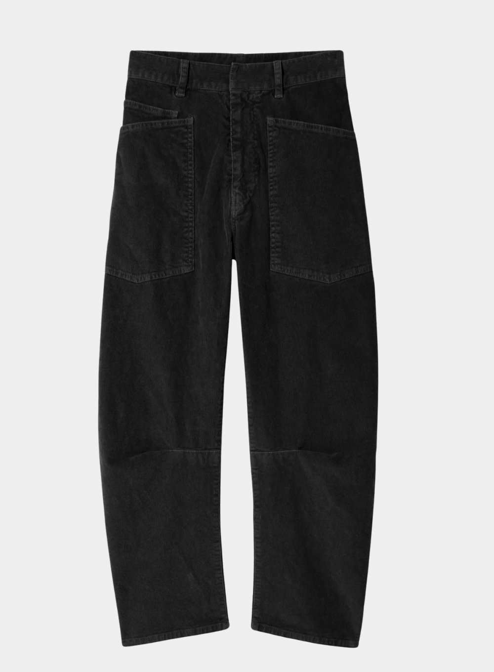 Black jeans on a light gray background