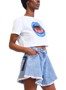 MOSCHINO JEANS | Cropped Graphic Tee