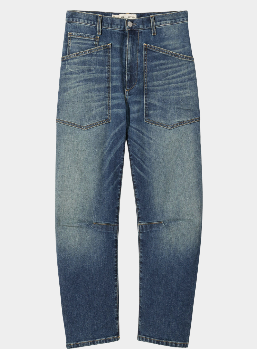 Blue jeans on a white background