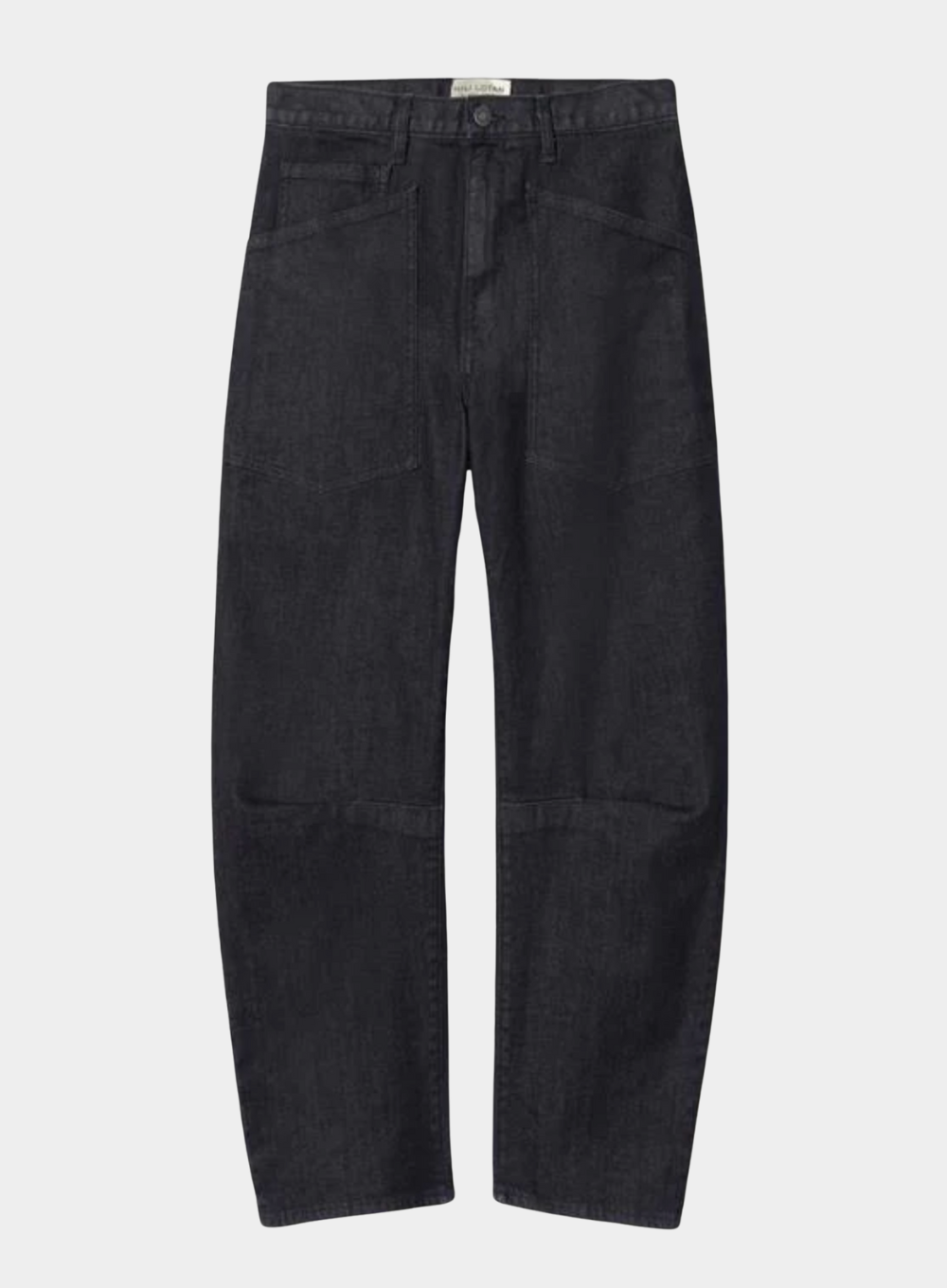 Black jeans on a light gray background