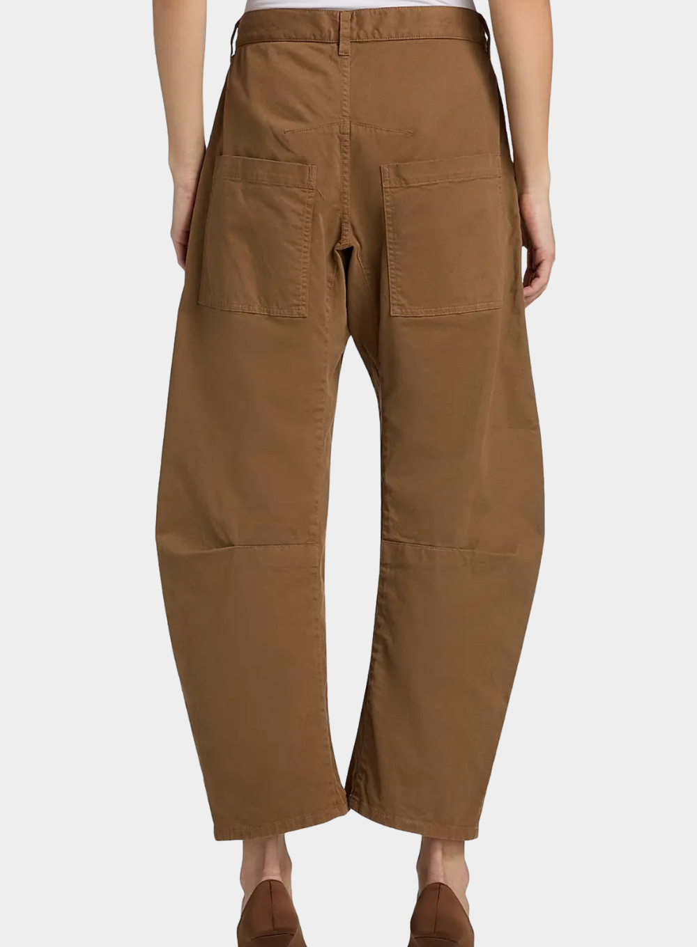 Brown cargo pants on a white background