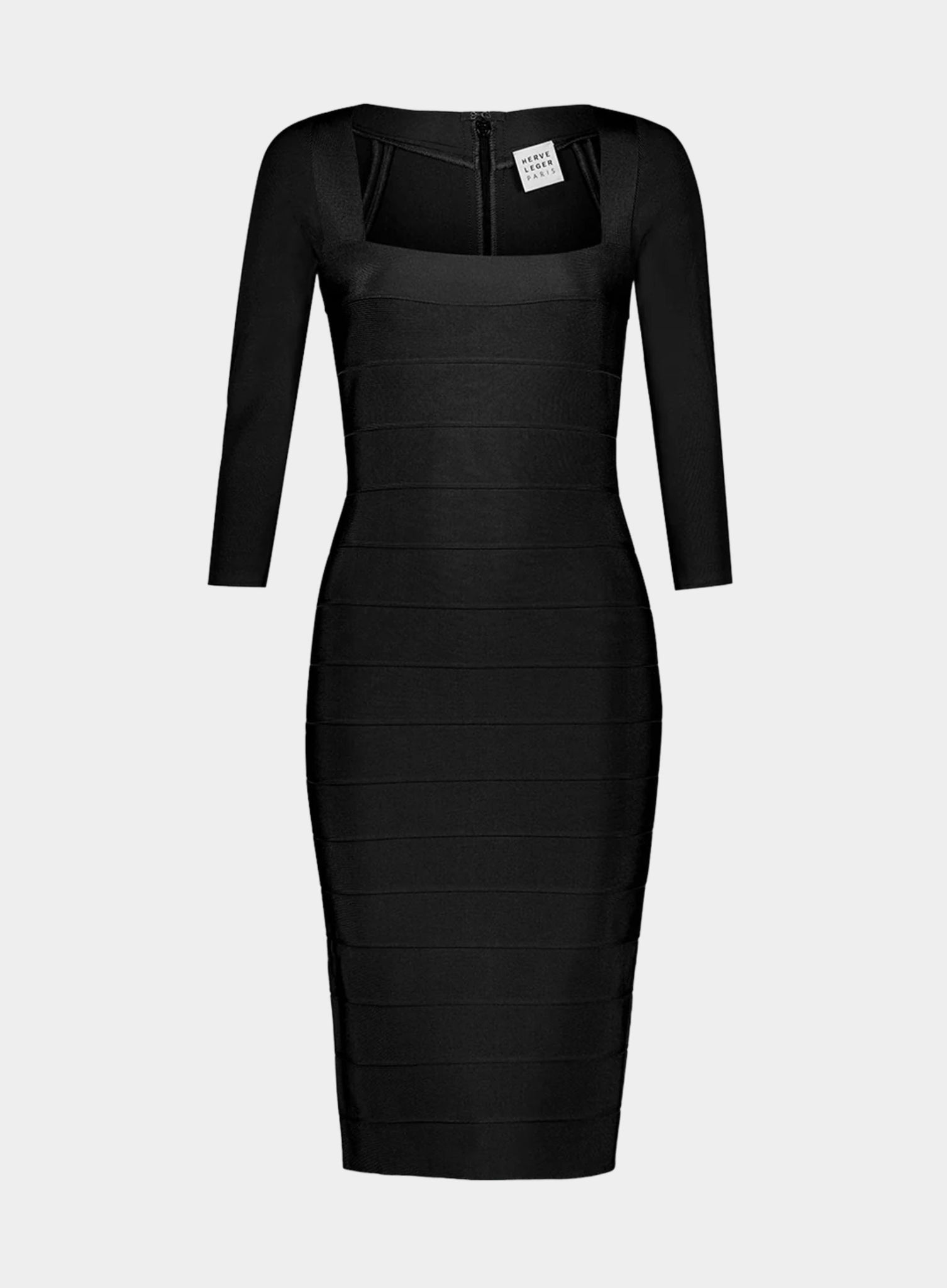 Herve Leger | Square Neck Icon Dress | L