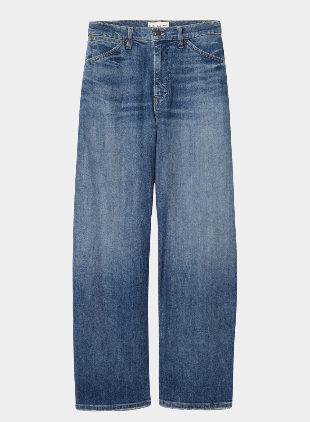 Blue jeans on a white background