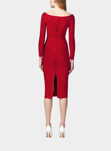 herve leger midi dress The Lurex Neri Dress