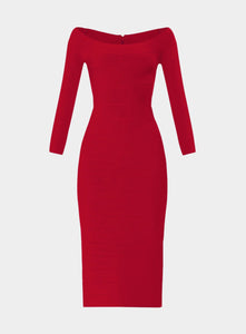herve leger midi dress ICON SCOOP NECK MIDI DRESS  HERV LGER
