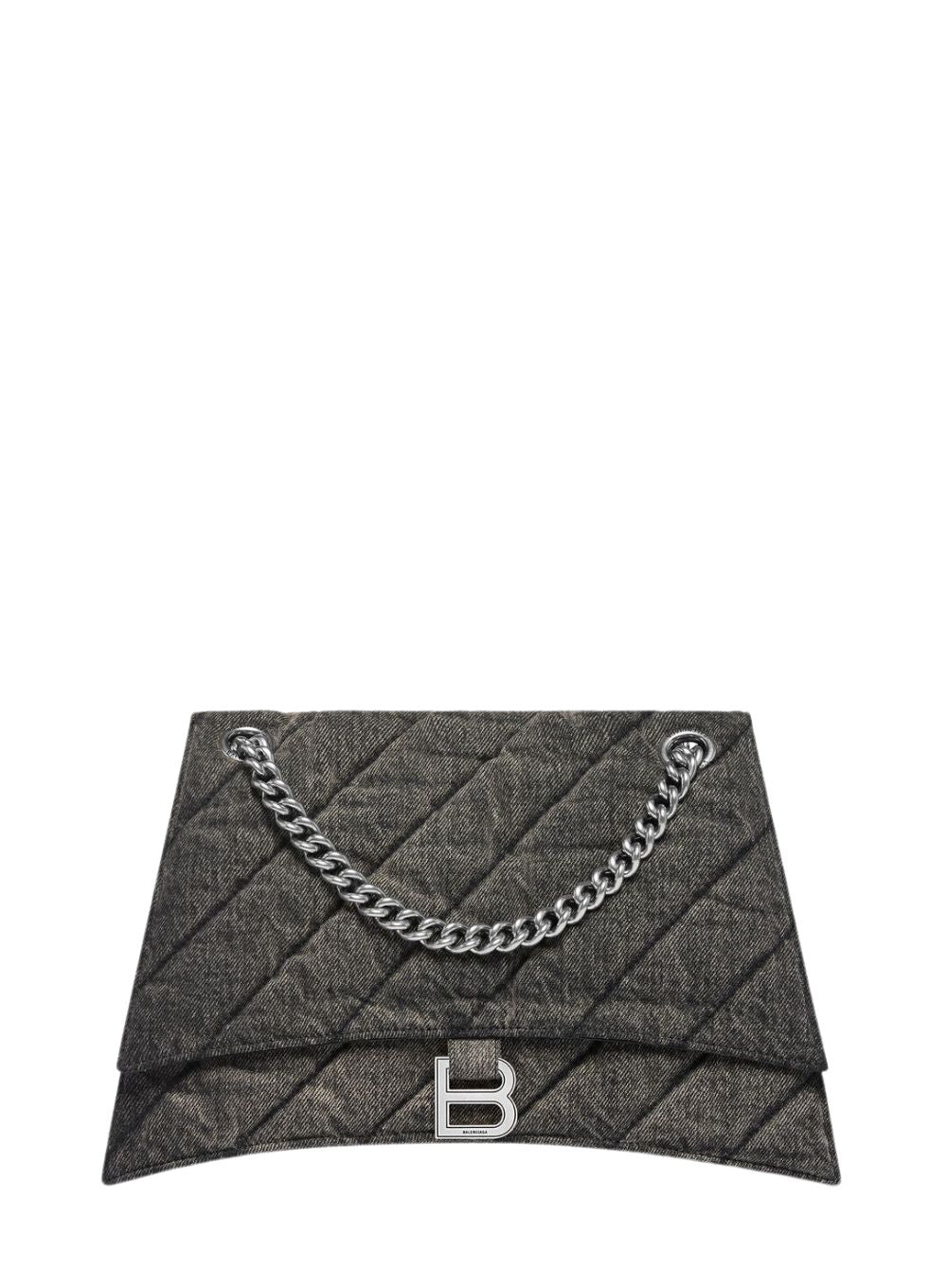 Balenciaga | Washed Denim Large Quilted Chain Bag