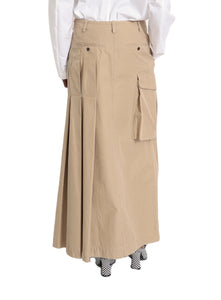 DRIES VAN NOTEN | Stone Washed Cotton Chino Wrapped Skirt