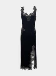 gold hawk slip dress Emma Sheer Bottom Slip Dress Black Black / S